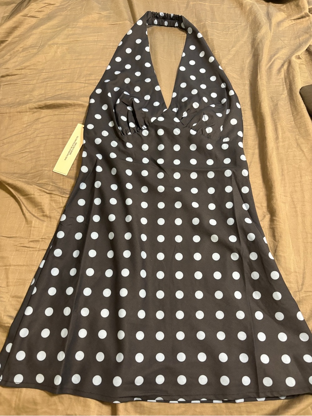 Princess Polly Black & White Polka Dot Halter Mini Dress